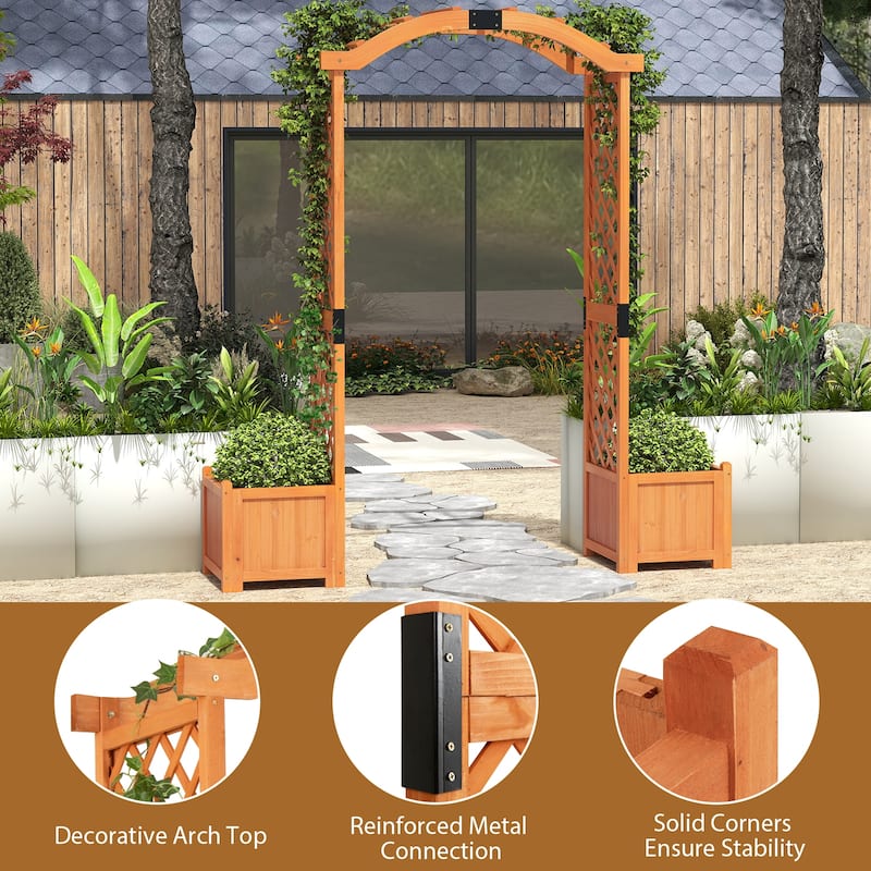 Gymax 79'' Tall Archway Trellis for Climbing Plants Vegetables w/
