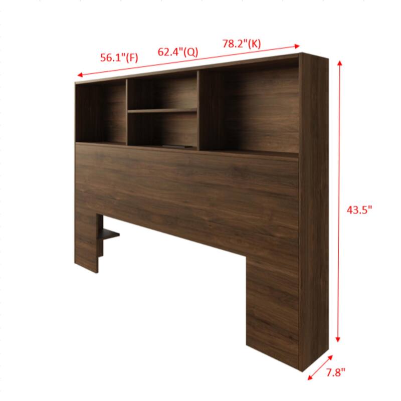 Clayfell Pomona Freestanding Storage Headboard with Shelving