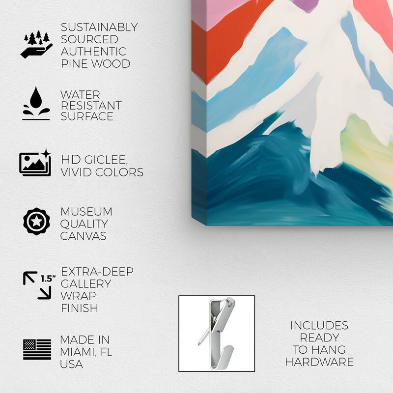 Wynwood Studio Nature and Landscape Mountain in Pastel Colors Pink and Light Pink Modern & Contemporary Wall Art Canvas Print