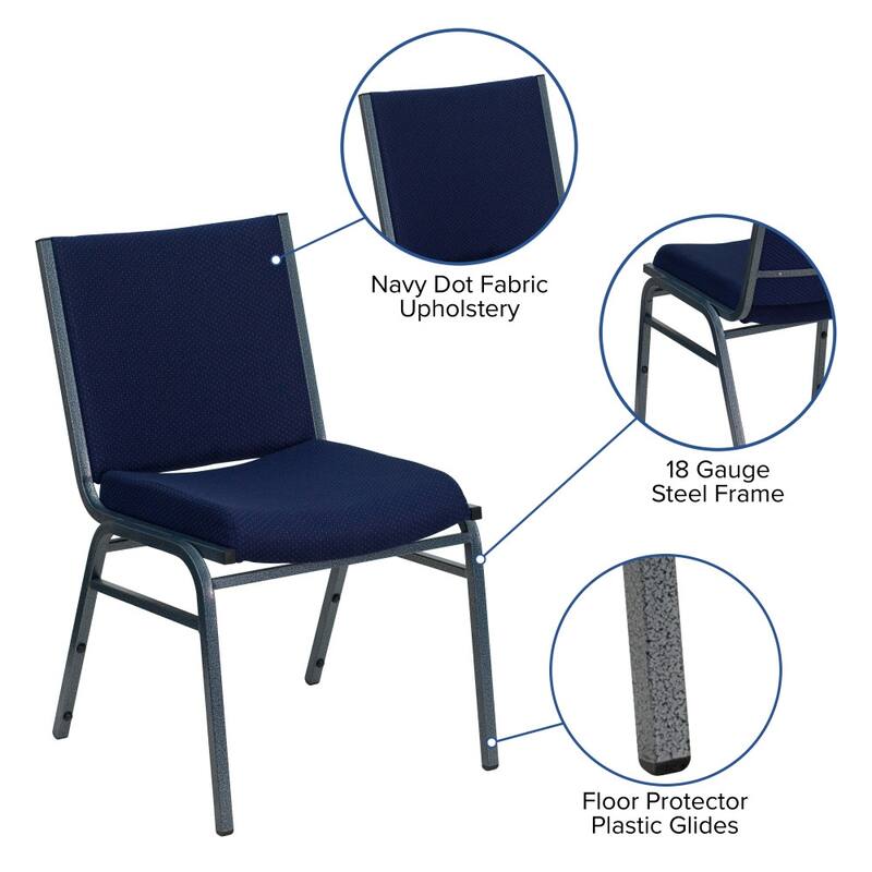 4 Pack Heavy Duty Stack Chair - 21"D x 19.75"W x 31.25"H