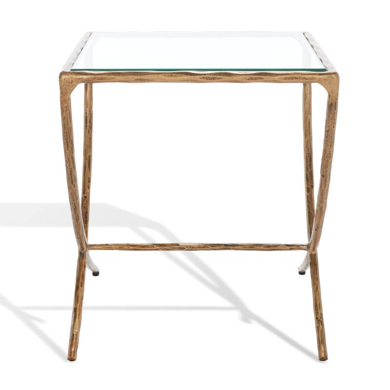 SAFAVIEH Couture Bessy Square Metal Accent Table - 18 In. W x 18 In. D x 20 In. H - 18"W x 18"D x 20"H