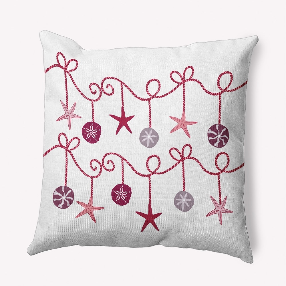 Sea Ornaments Beachy Christmas Indoor/Outdoor Christmas Throw Pillow
