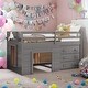 preview thumbnail 41 of 58, Twin Size Loft Bed With Cabinet and Shelf,Solid Construction Grey