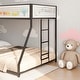 preview thumbnail 4 of 10, Adam Twin Full Bunk Bed with Mesh Guardrails - Black & White