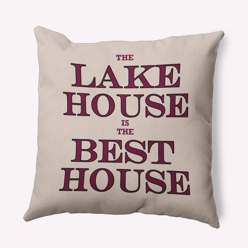 Lake House Best House Polyester Indoor Pillow - Maroon Red - 16" x 16"