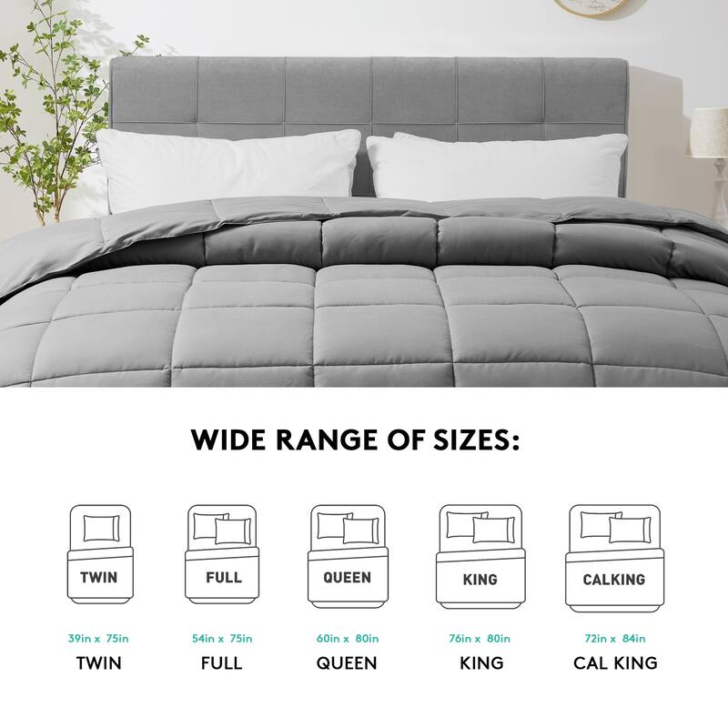 All Season Soft Comforter/Duvet Insert, Quilted and Peach-skin Processes, Machine Washable