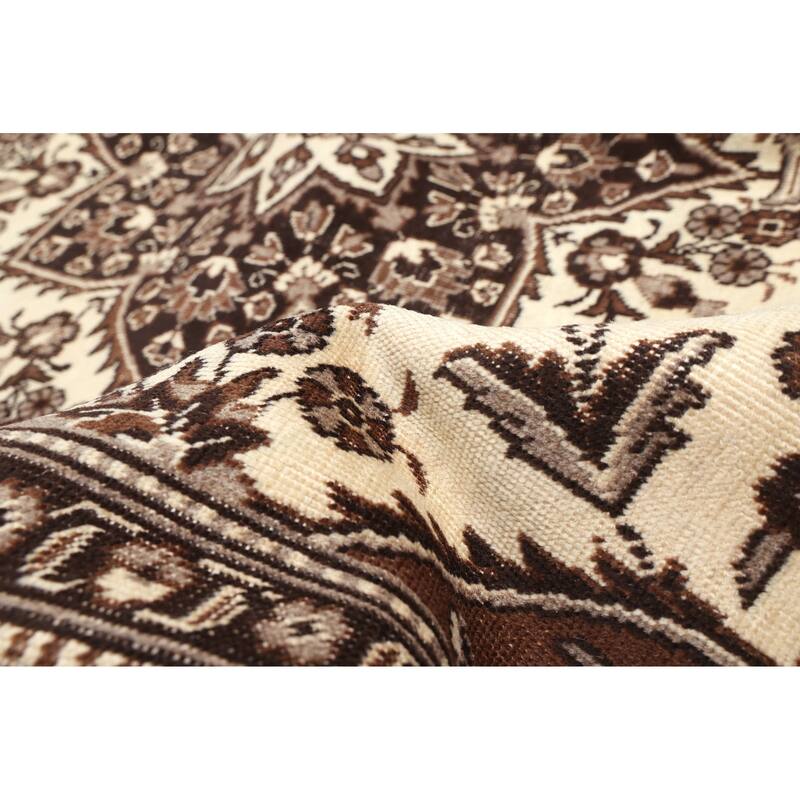 ECARPETGALLERY Hand-knotted Antalya Vintage Cream Wool Rug - 6'7 x 9'7