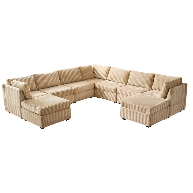 OVIOS Modern L-Shaped Fabric Sofa​