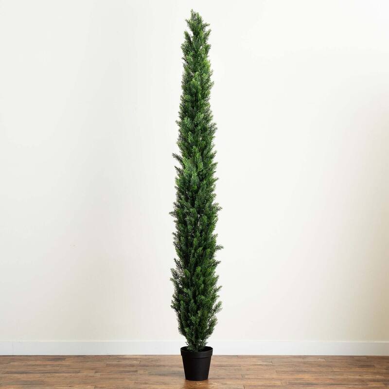 10ft. UV Resistant Artificial Cedar Pine Tree (Indoor/Outdoor) - Durable Seasonal Holiday X-Mas Display