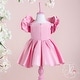 preview thumbnail 4 of 10, Special Occasion Dress with Two Flowers on Shoulders