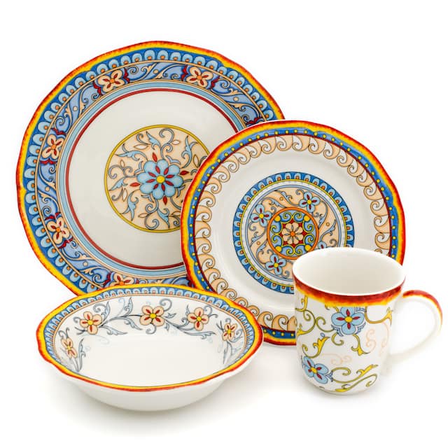 Euro Ceramica Duomo 16 Piece Dinnerware Set (Service for 4)