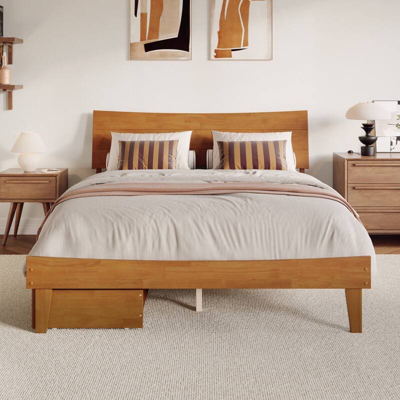 Phoenix Wood Platform Bed with Storage Drawers