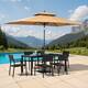 Option Set of 9 - Black Table with Tan Umbrella
