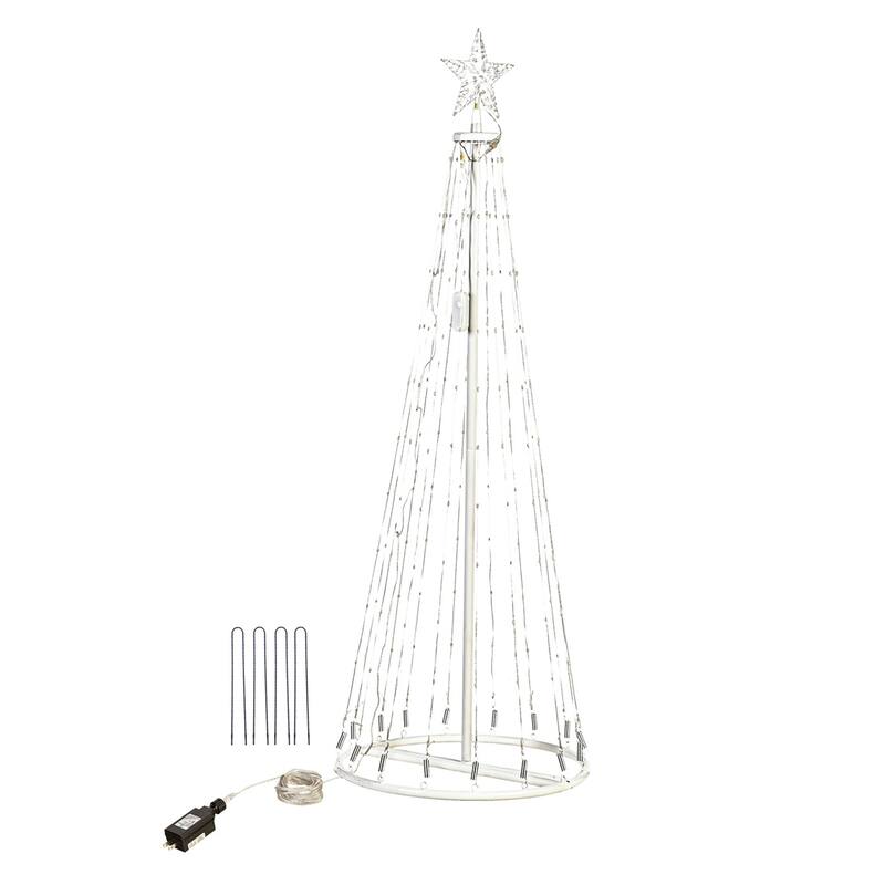 47 in. White Indoor/Outdoor Cone tree with RGB Lights