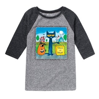 Shop Pete The Cat Trick Or Treat Youth Raglan Ath Hea Hea
