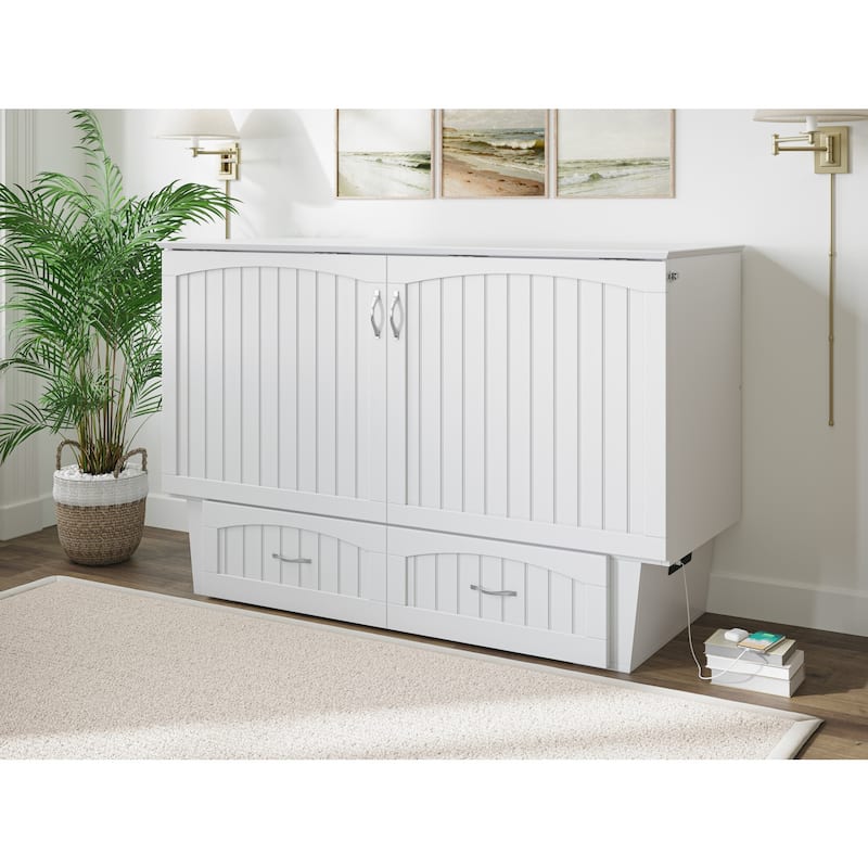 Murphy Bed Chest - Storage Drawer & USB Charger - Space Saving Furniture