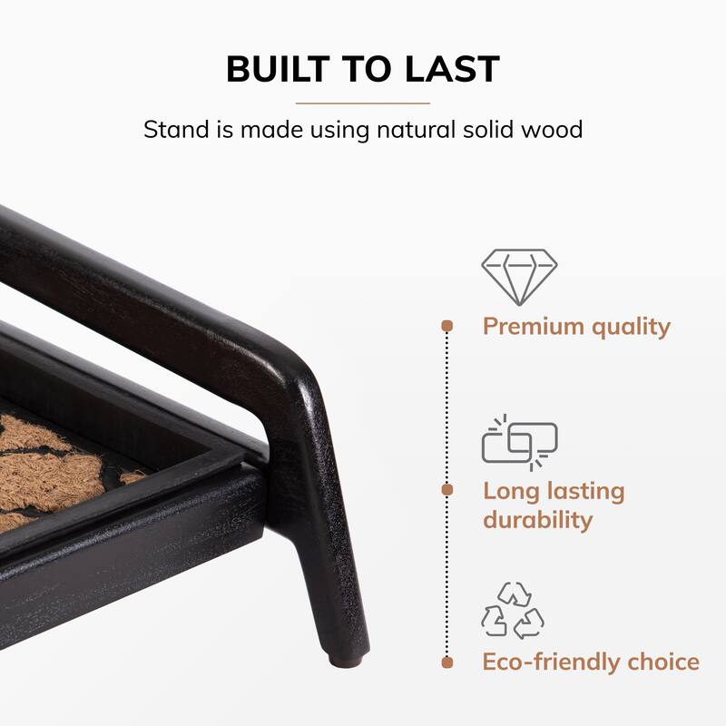 Jani Single-Tier Black Stand 3-Pair Rubber Boot Tray
