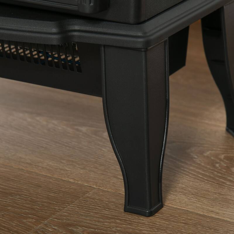 HOMCOM 22" Electric Fireplace Stove, Freestanding Fireplace Heater with Realistic LED Flame, Adjustable Temperature, Black