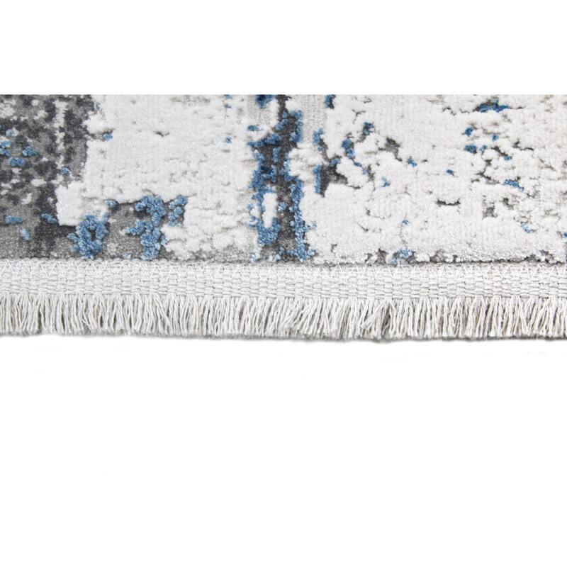 Bashian Gracee Ivory/Blue Contemporary Area Rug