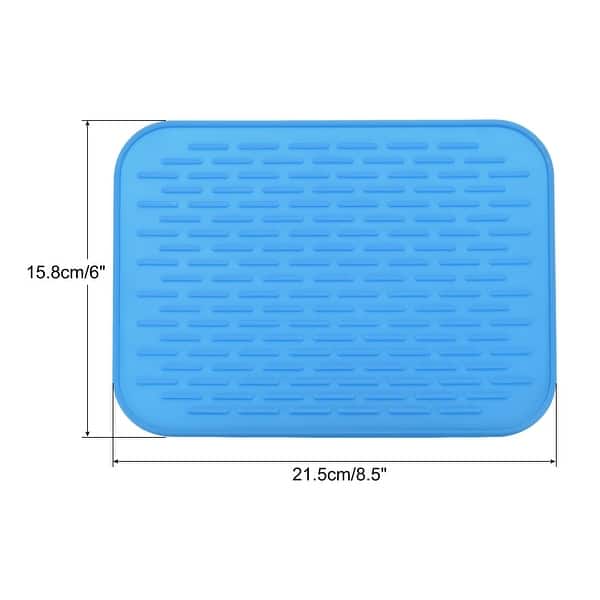 dimension image slide 3 of 5, Silicone Dish Drying Mat, 8.5"x6" Under Sink Drain Pad Heat Resistant - 8.5 x 6 x 0.24 inch