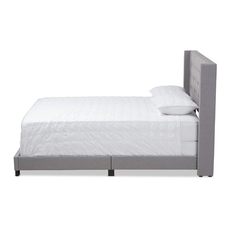 Brady Modern and Contemporary Light Grey Fabric Upholstered Bed