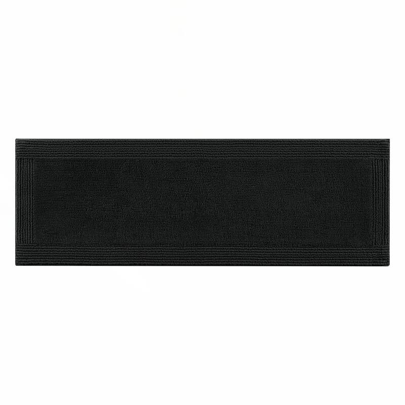 1 PCS 24x72"Tufted 3000 GSM Reversible Bath Rug Black - 6' x 2'