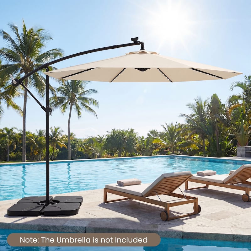 Gymax 4-Piece 164 LBS Water or Sand Filled Square Weight Plate Set