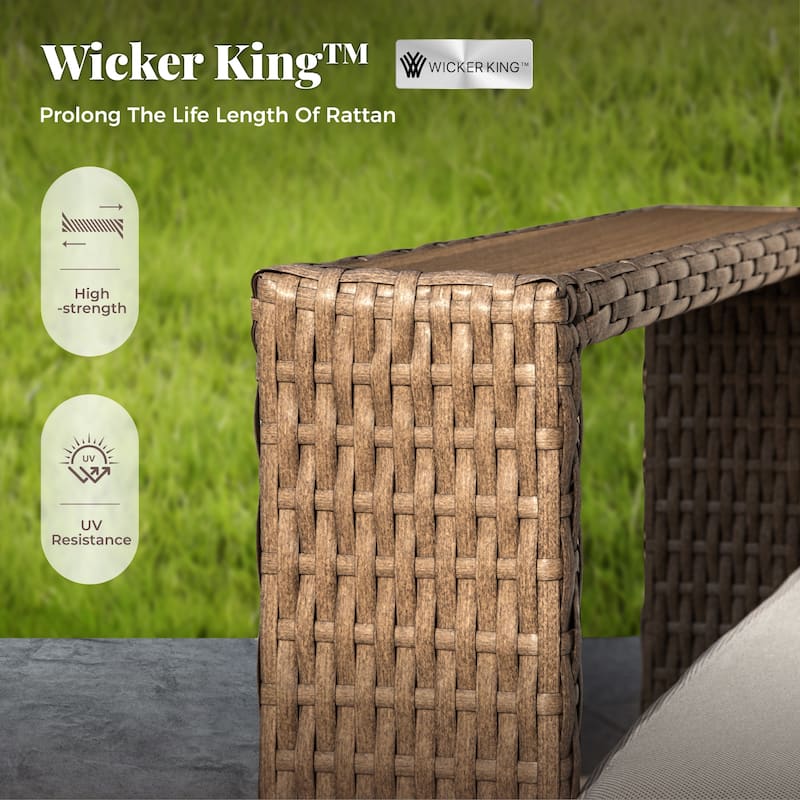 MAISON ARTS 6-Piece Modular Arc Rattan Sofa Set - Wide Armrests & Thick Cushions | Durable PE Wicker & Wood-Plastic.