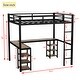 preview thumbnail 4 of 11, Full Metal Loft Bed with Desk and Shelves, Ladder and Guardrails