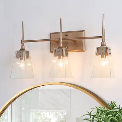 Mirha Mid-Century Modern Industrial Dimmable Glass Wall Sconce Bathroom Vanity Lights Foyer Powder room Hallway
