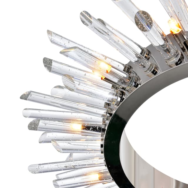 12 Light Chandelier with Polished Nickle finish.