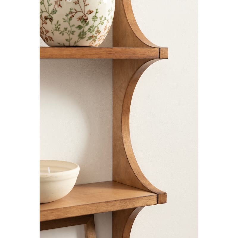 Kate and Laurel Scarlotte Wood Wall Shelf