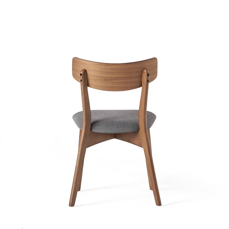 Chazz Mid-Century Modern Upholstered Rubberwood Dining Chairs (Set of 2) by Christopher Knight Home