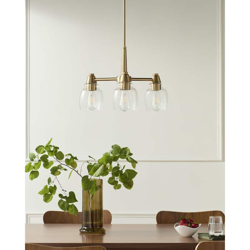 Livabliss Tarrega Modern Chandelier - 21"L x 21"W x 14"H - Brass