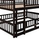 preview thumbnail 26 of 42, Contemporary Modern Style Full Over Full Low Bunk Bed,Solid Wood Bed with Fence and Ladder for Kids,Versatile Bunk Bed