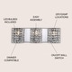 preview thumbnail 6 of 19, Jayne Deco 3-Light Metal/Crystal Classic Glam LED Vanity Light, by JONATHAN Y