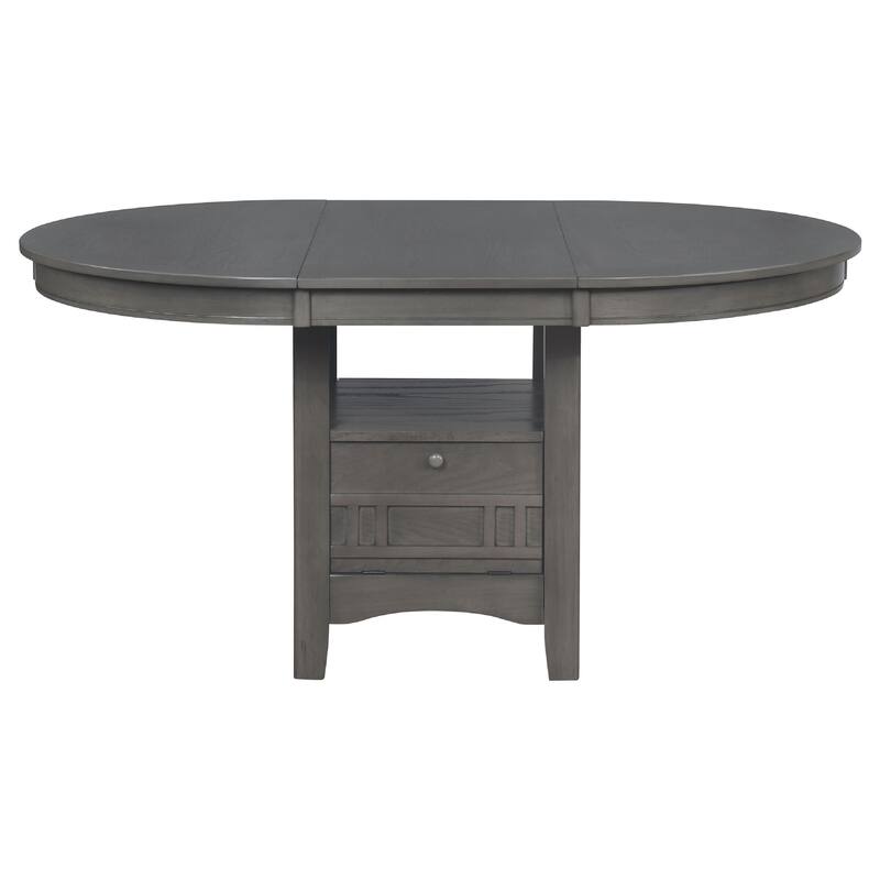 Lessa 5 Piece Dining Set, Gray, 4 Padded Chairs, Expandable Leaf