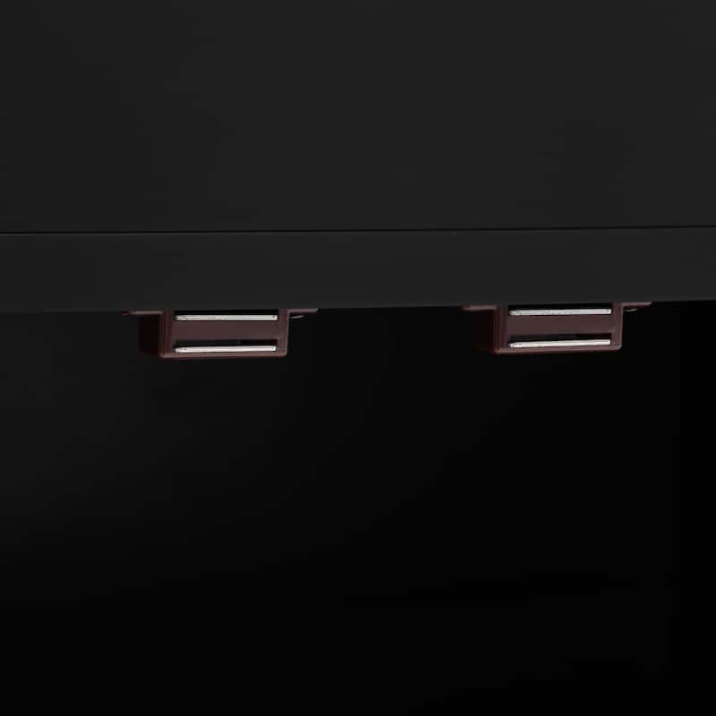 47" Curved Storage Cabinet with Drawer and Adjustable Shelves, Solid Wood Veneer Sideboard for Entryway or Study
