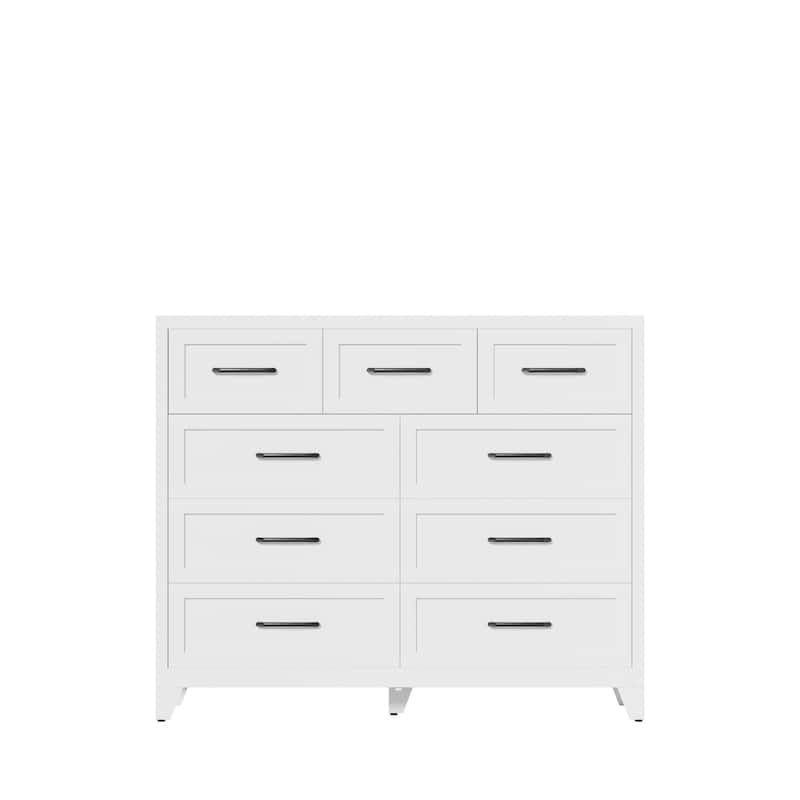 Bedroom Dresser Metal Storage Cabinet with Drawers, Space-Saving Chest of Drawers for Bedroom Living Room Entryway