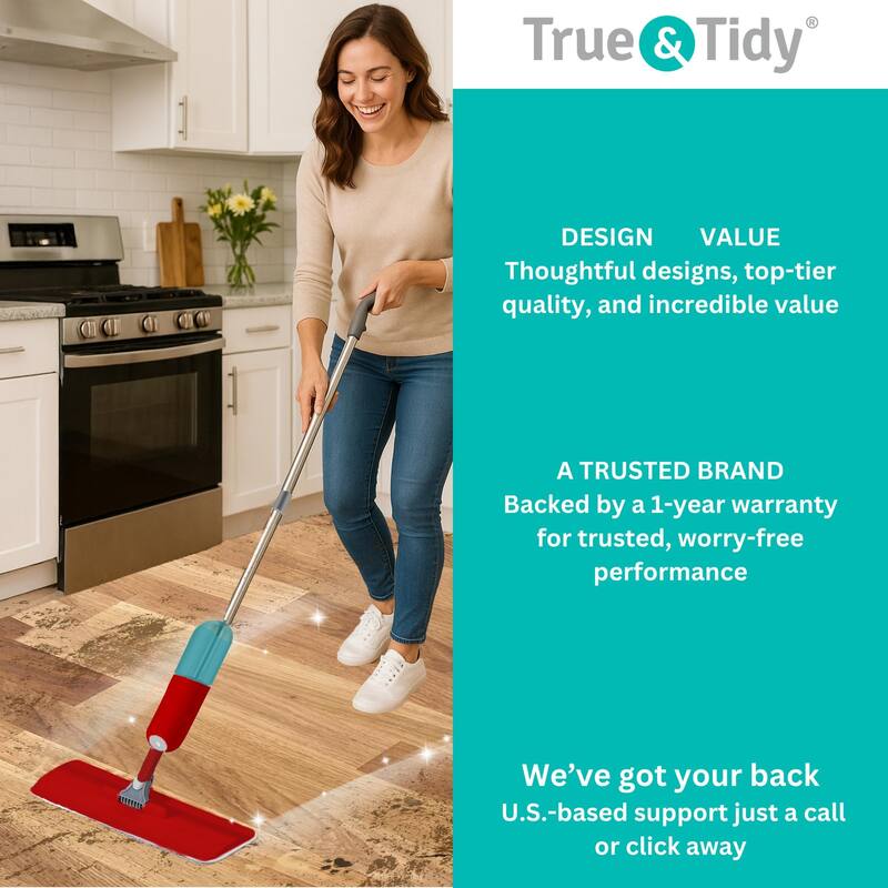 True & Tidy SPRAY-250 Spray Mop, Red