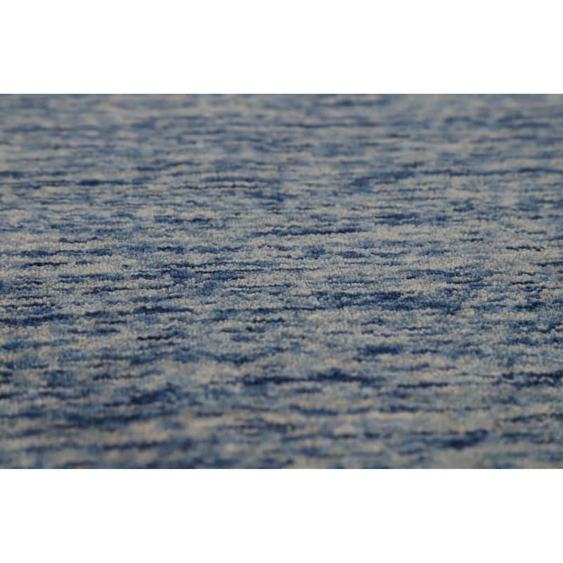 Blue Tribal Gabbeh Rug Hand-Knotted Modern Wool Carpet - 3'11" x 5'10"