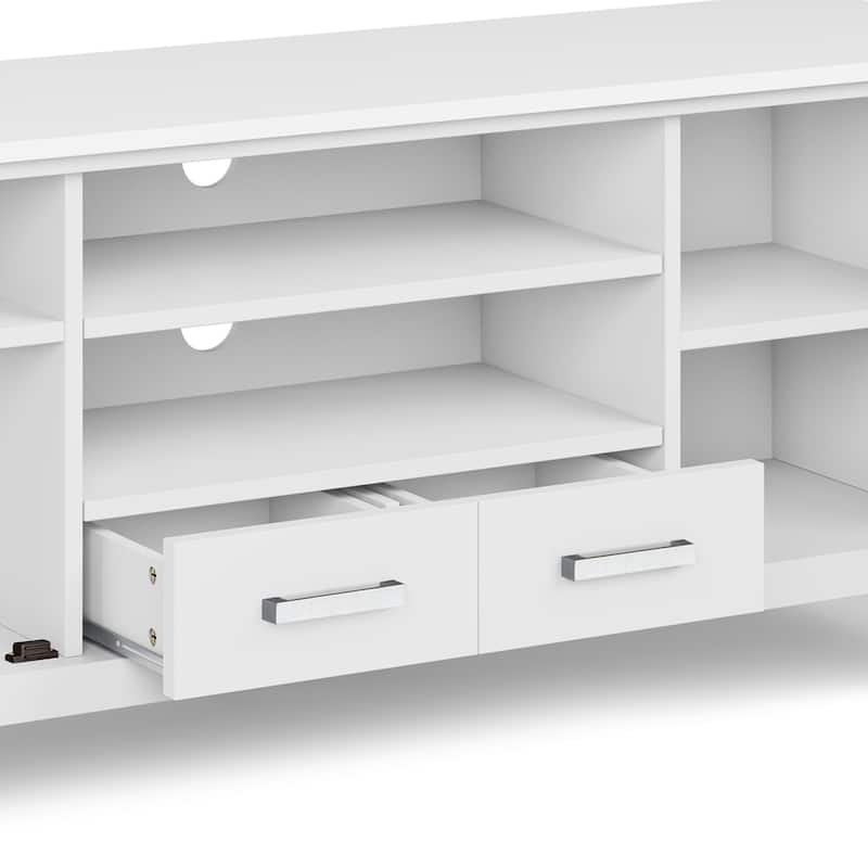 WYNDENHALL Waterloo SOLID WOOD 60 inch Wide Contemporary TV Media Stand For TVs up to 65 inches - 60"w x 17"d x 24" h