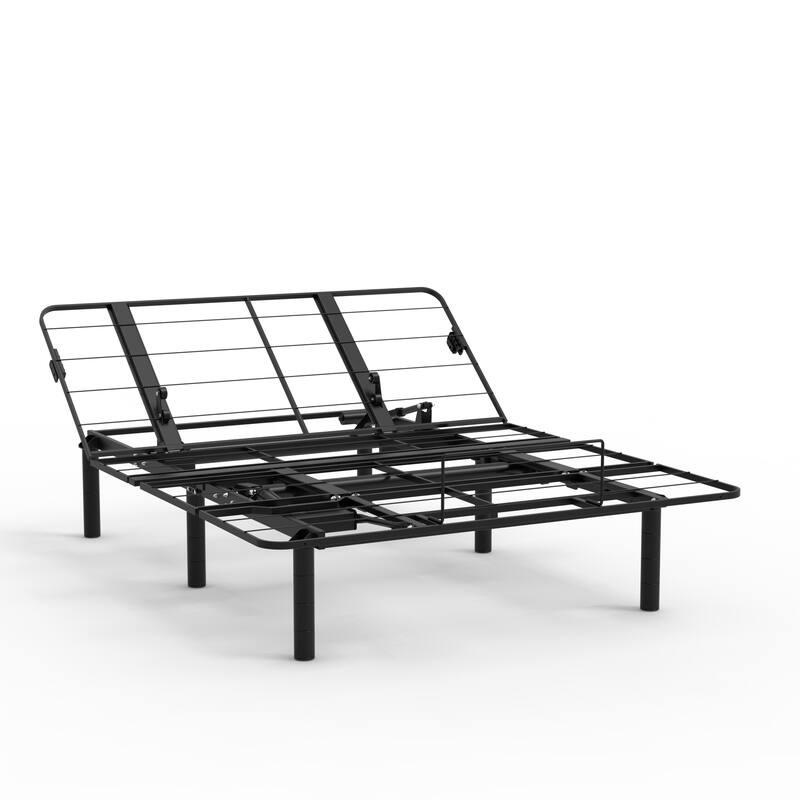 Zero-Clearance Adjustable Bed Base Frame with Head and Foot Incline Quiet Motor Queen Size Zero Gravity, Dual USB A+C Ports