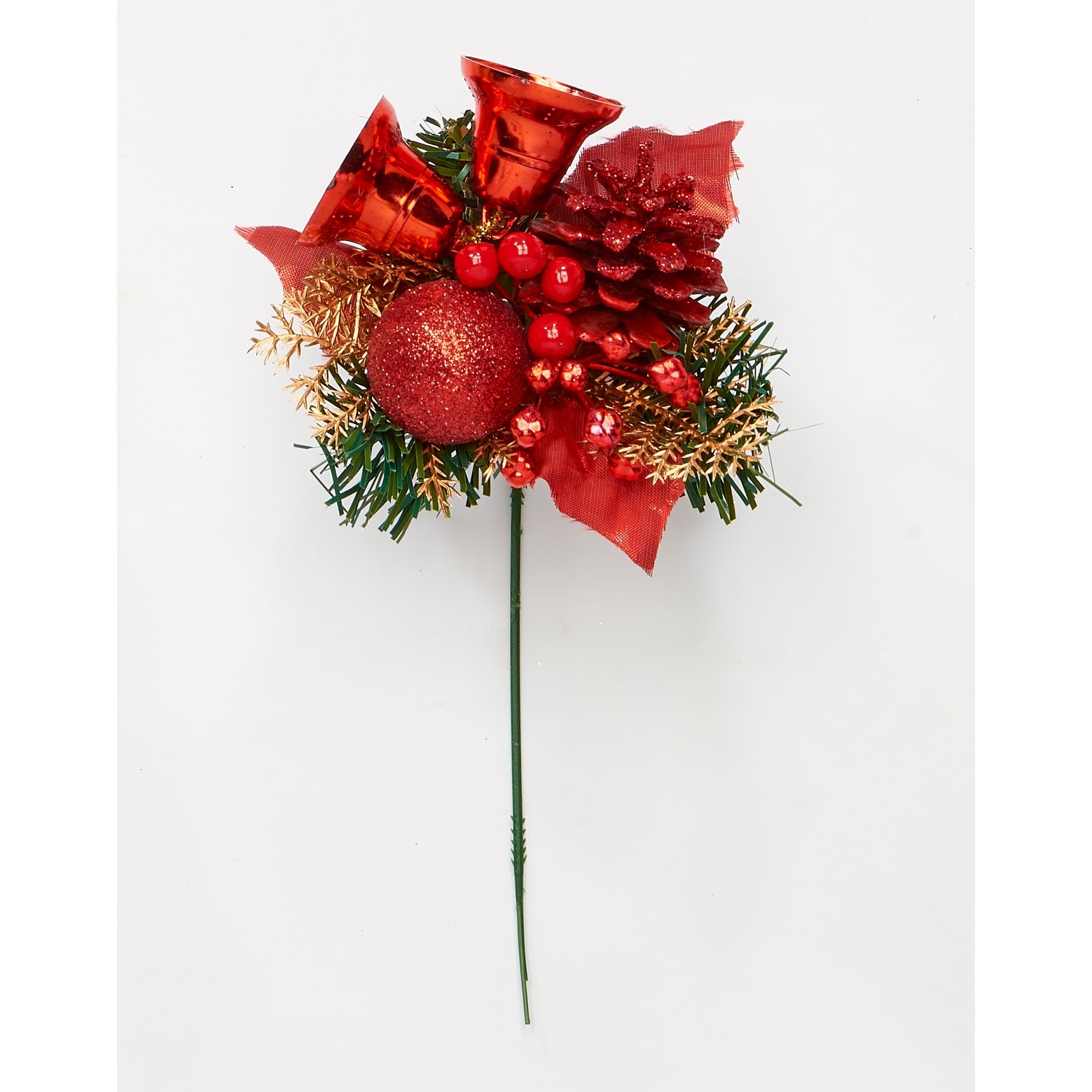 Chritsmas Holly Bell Pick, Red, Set of 12 - Red - 8