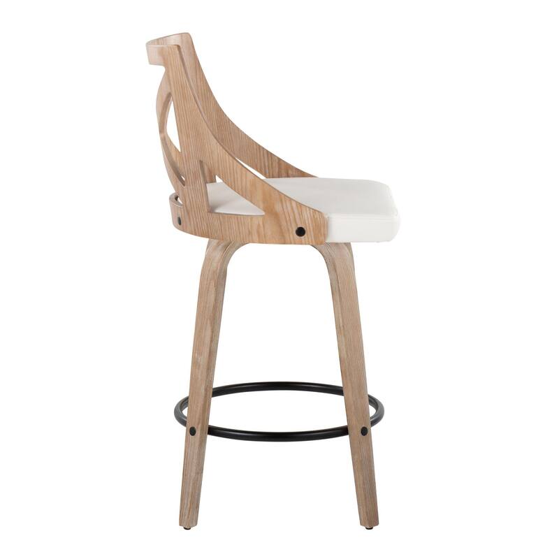 The Gray Barn Charlotte 26" Fixed-Height Counter Stool with Bent Wood Legs (Set of 2)