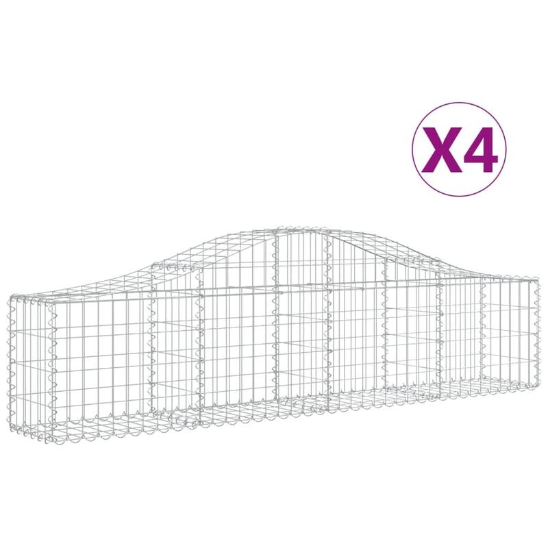 vidaXL Gabion Basket Arched Gabion Basket Planter for Flower Galvanized Iron - 78.7 x 78.7 x 23.6 inch