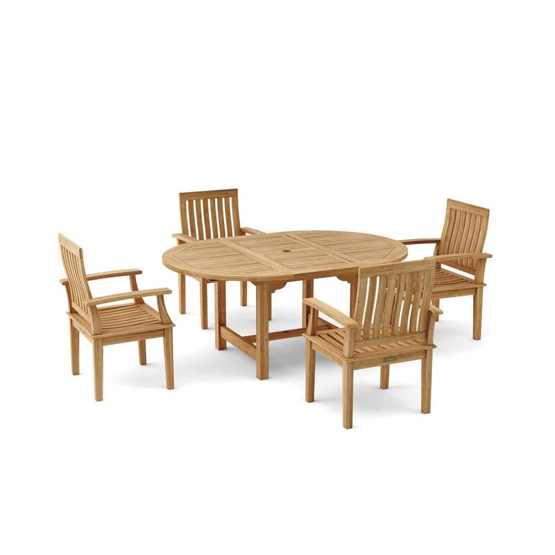 Flair Bahama 5-Piece Extension Dining Set - Outdoor Patio Table & Chairs
