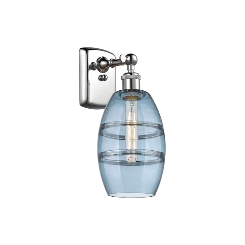 Innovations Lighting 516-1W-10-6 Vaz Sconce Vaz 10" Tall Wall Sconce - Polished Chrome / Princess Blue