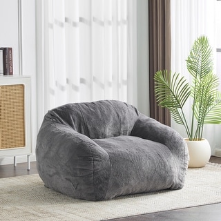 Christopher Knight Home- Emma Faux Fur Foam Bean Bag Chair