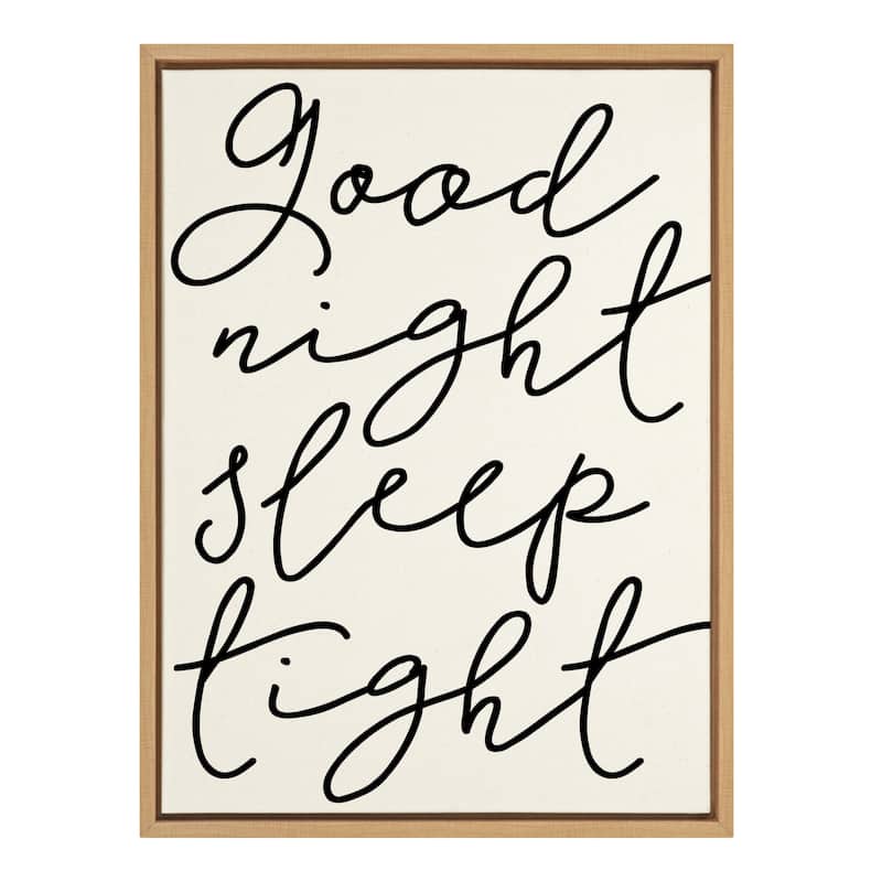 Kate and Laurel Sylvie Sleep Tight Framed Canvas by Maggie Price - 18x24 - Plastic - Natural